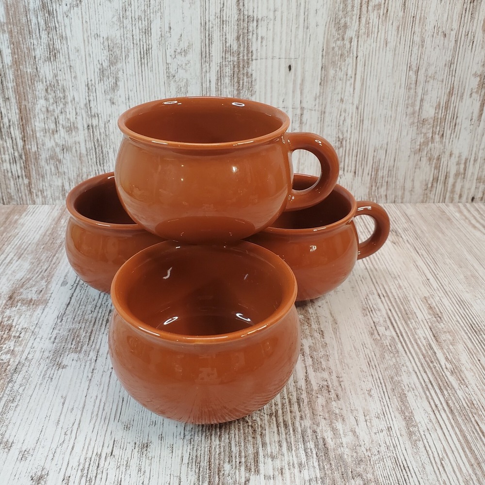 Vintage Mikasa Bob Van Allen Couture Copper Japan Coffee Tea Mugs Cups Set of 4